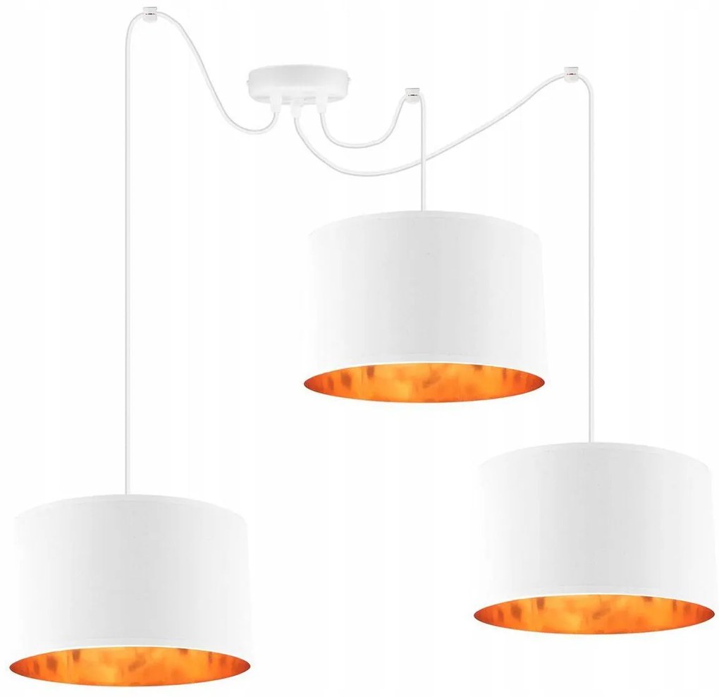 Závesné svietidlo Shade Spider, 3x textilné tienidlo (mix 6 farieb), (výber z 2 farieb konštrukcie), g