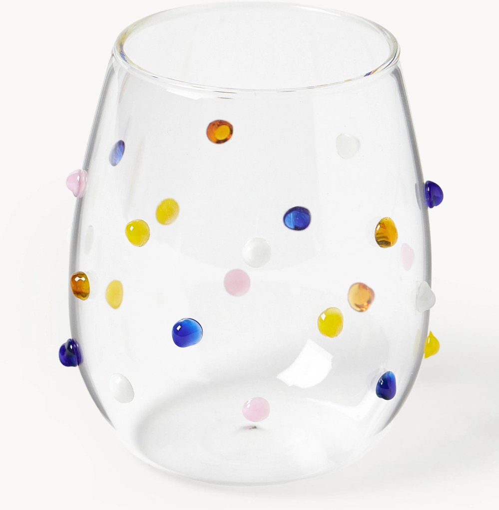 Ručne fúkané poháre z borosilikátového skla Perli, 4 ks