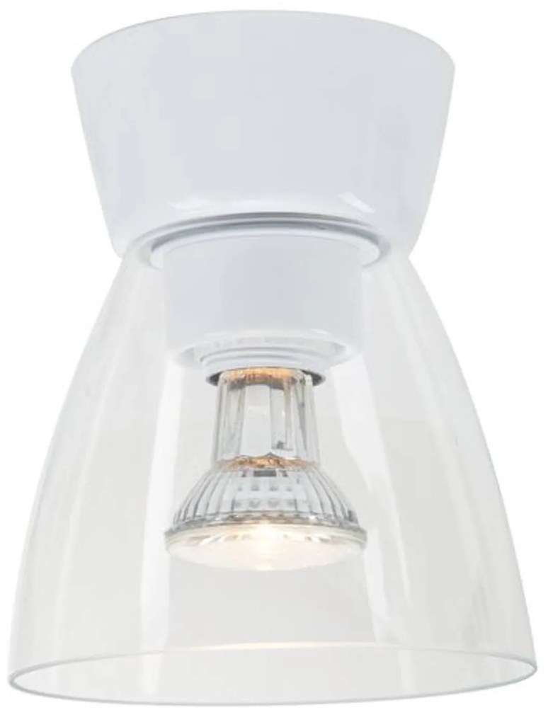 Stropné LED svietidlo Bizzo rozeta biela číre sklo