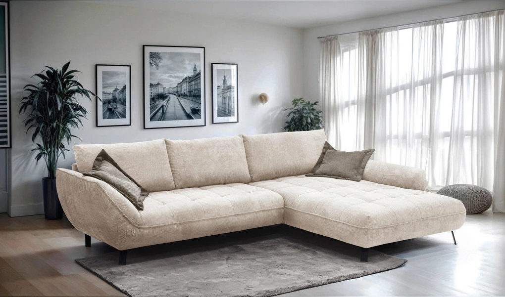 XXXLutz ROHOVÁ SEDAČKA, textil, béžová, svetlohnedá MID.YOU - Sedačky - 000694007806