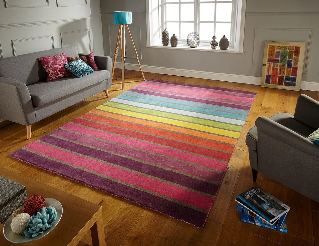 Flair Rugs koberce Ručne všívaný kusový koberec Illusion Candy Multi - 120x170 cm