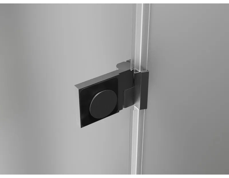 Mexen Lunar-B, pravostranný výklopný sprchový kút 100 x 90 cm, 8mm číre sklo, profil grafit brúsený, 832-100-090-66-00-P