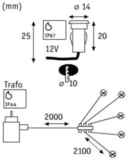 Paulmann 98891 - SADA 5X LED/0,16W IP67 Vonkajšie zápustné svietidlo MICRO 230V
