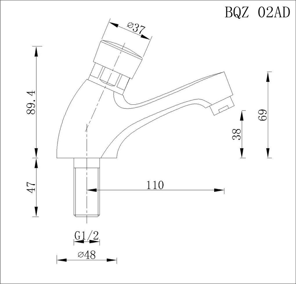 Kuchinox Kuchinox, stojankový tlačný ventil s časovačom, chrómová, LAV-BQZ_02AD