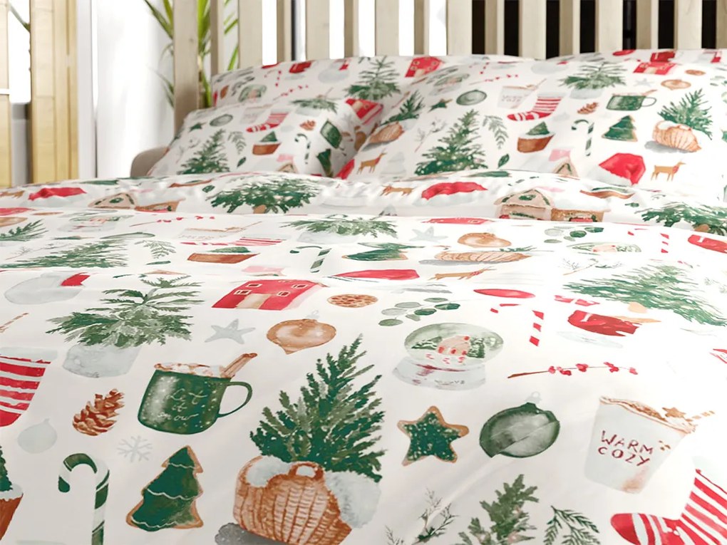 Bavlnené obliečky MAGIC CHRISTMAS biele Rozmer obliečky: 2 ks 70 x 90 cm | 200 x 220 cm