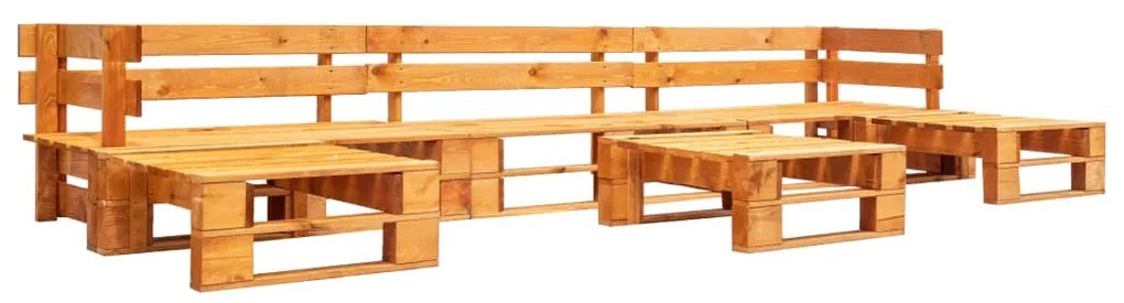 vidaXL 6-dielna záhradná sedacia súprava z paliet, drevo, medovo hnedá