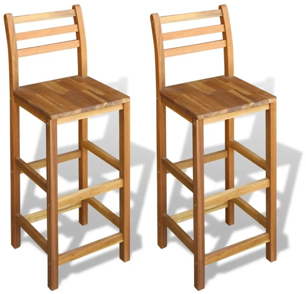 vidaXL Barové stoličky z akáciového dreva 2 ks