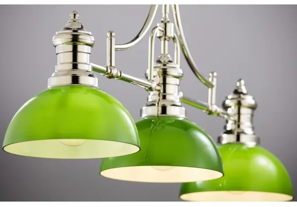 Jupiter 2072 - Luster na tyči PLATINO 3xE27/15W/230V zelená/lesklý chróm