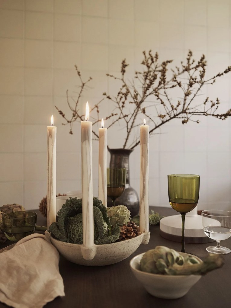 Ferm Living Adventný svietnik Ceramic Light Grey