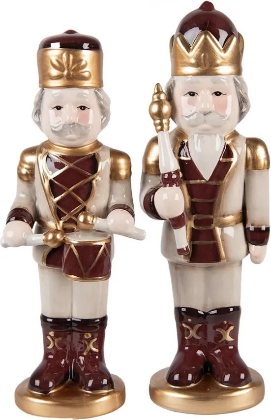 Béžová keramická dekorácia Luskáčik ChrisMs - 8*8*25 cm