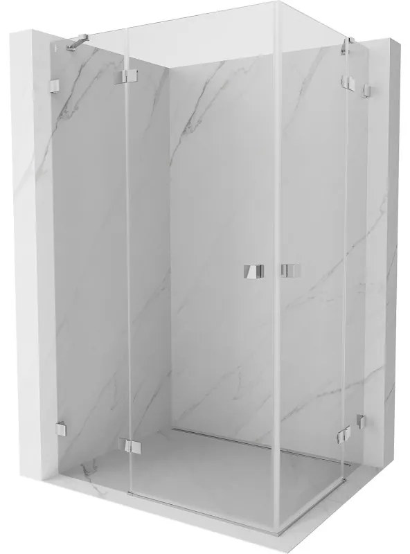 Mexen Lunar Duo výklopný sprchový kút 110 x 80 cm, 8mm číre sklo, chrómový profil, 834-110L-080P-01-00