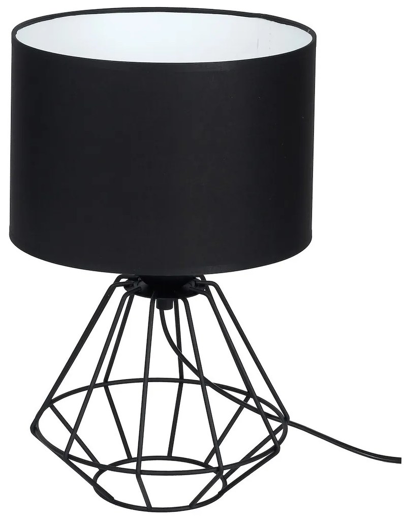 Stolná lampa Colin, 1x čierne textilné tienidlo, b