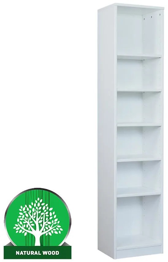 Regál eko vysoký 180 borovica morená biela