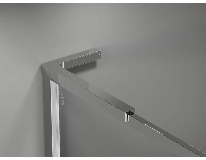 Mexen Kioto-F L, sprchová zástena s rámom 120 x 202 cm, 8 mm číre sklo, chrómový profil, 800-120-174-01-00