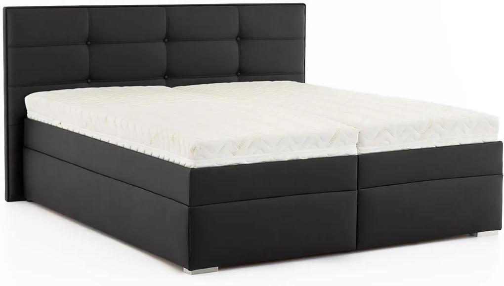 DREVONA Manželská posteľ 160 x 200 čierna koženka ANDORA, Eternity 14