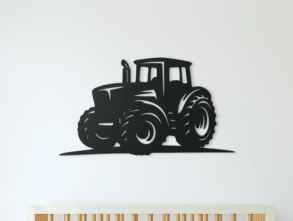 drevko Drevená nálepka do detskej izby Traktor Rozmer obrazu: 25 x 44,5 cm, Farba dekorácie: Čierna