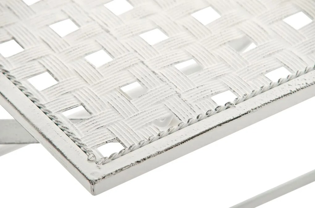 Kovová skladacia stolička Asina (SET 2 ks) - Biela antik