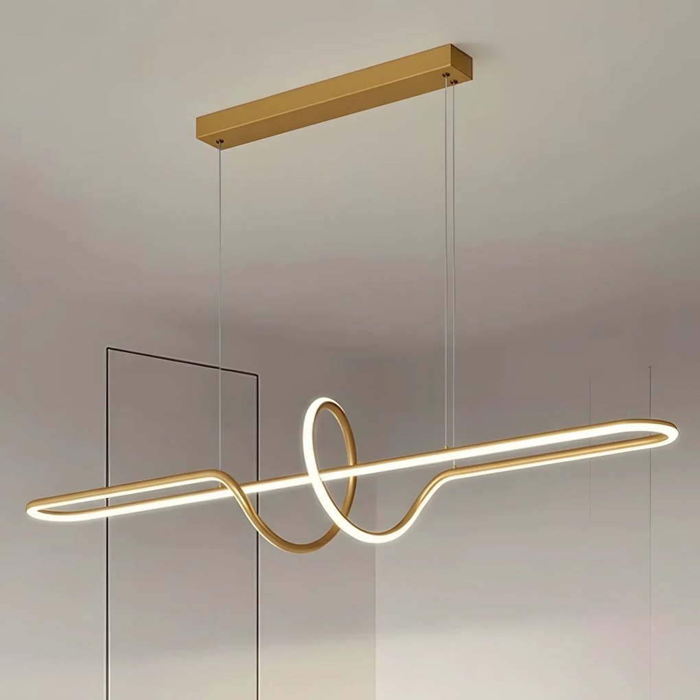 Toolight Toolight, LED závesné osvetlenie 118cm, 36W, 3000K, 3500lm, LHJ038-CP, zlatá matná, OSW-50049