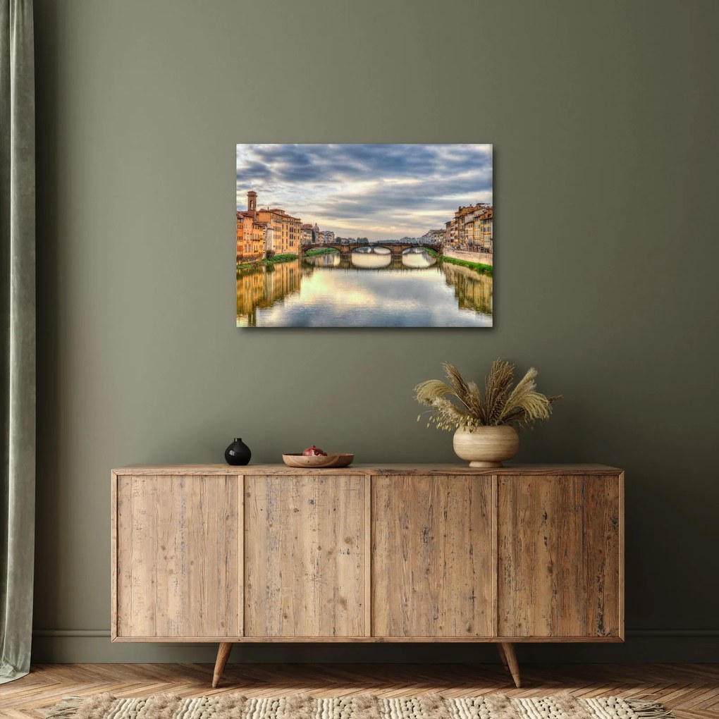 Obraz - Most cez rieku (70x50 cm)
