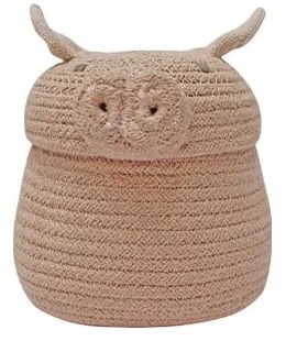 Svetloružový látkový detský kôš na hračky ø 17x15 cm Mini Peggy the Pig – Lorena Canals