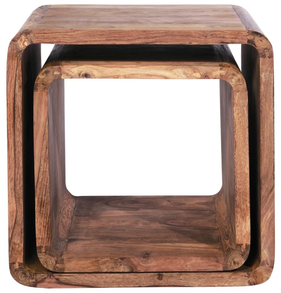 Authentico Cube Square príručné stolíky hnedé