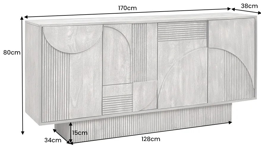 Dizajnová komoda Movement 170 cm hnedé mango