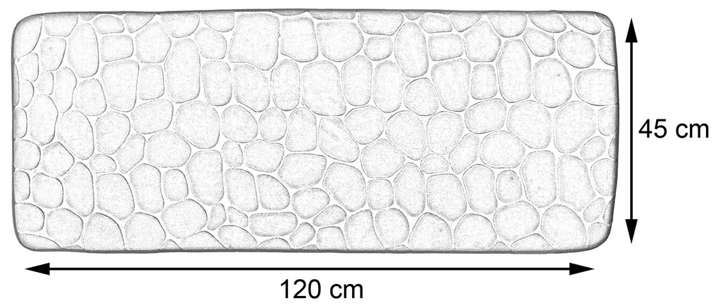 TENDANCE Predložka do kúpeľne Stones, 45x120 cm, grafitová