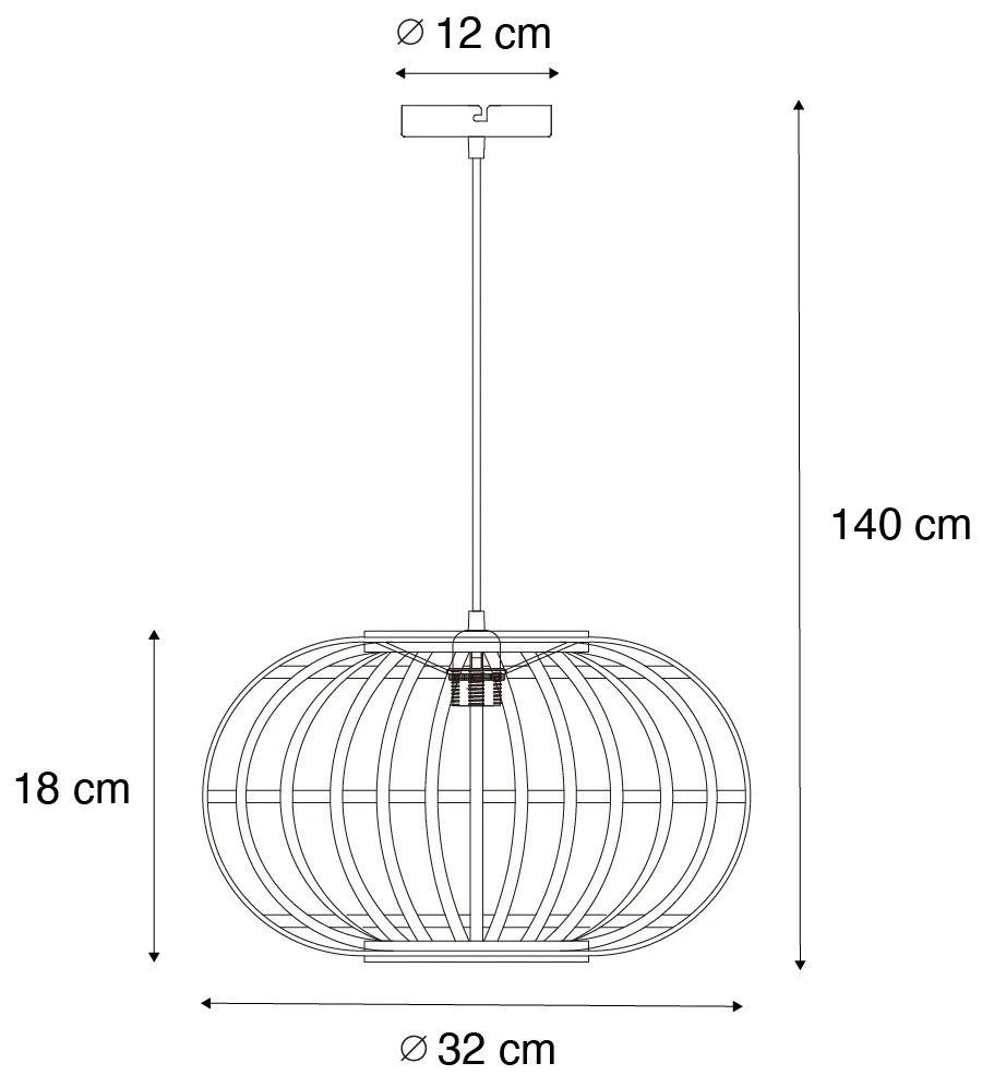 Orientálna závesná lampa bambus 32 cm - Amira