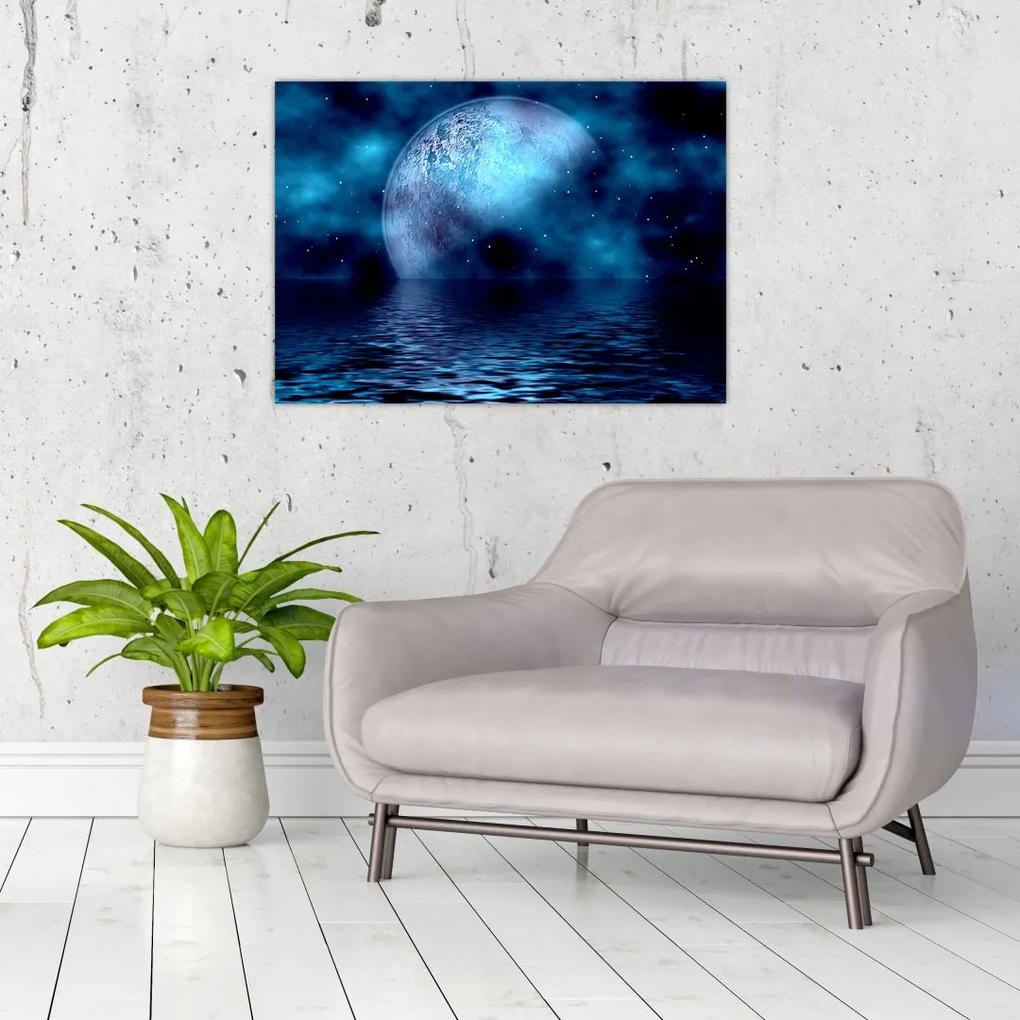 Sklenený obraz Mesiaca nad hladinou mora (70x50 cm)