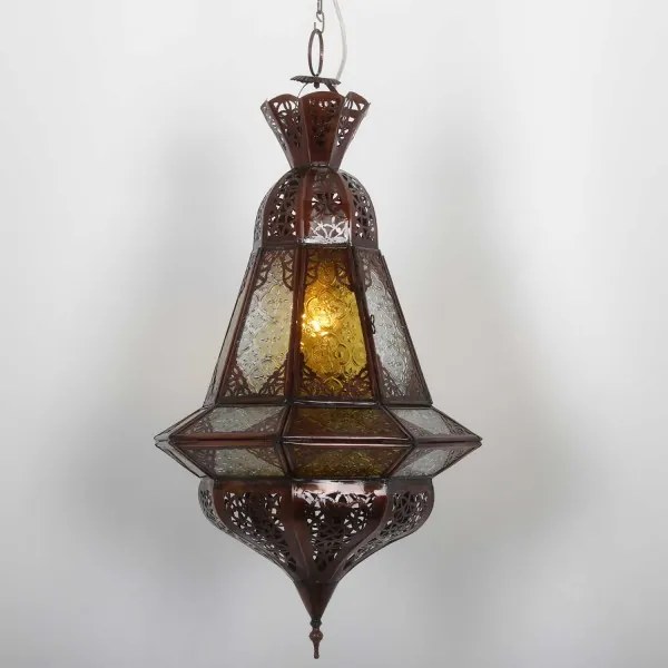 Marocká závesná lampa Houta žlto-biela