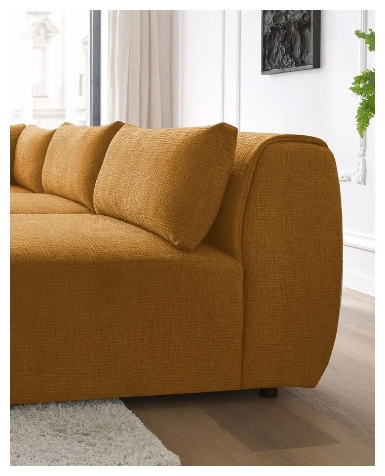 Rohová pohovka (variabilná) v horčicovohnedej farbe Jeanne - Bobochic Paris