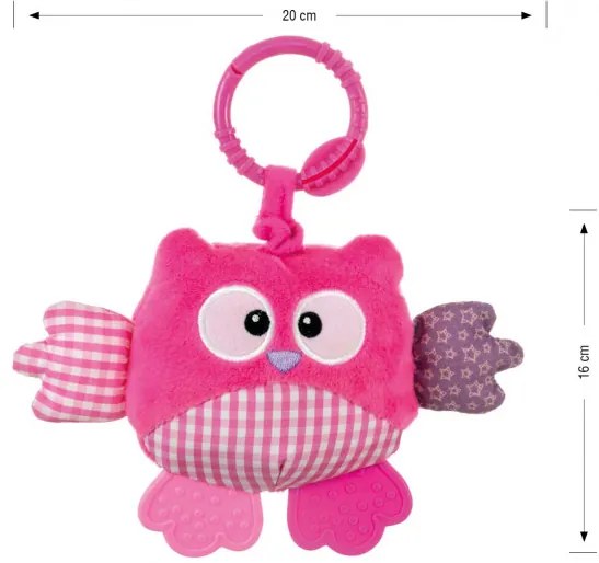 Závesná plyšová hračka Cutie owl 2881 ružová