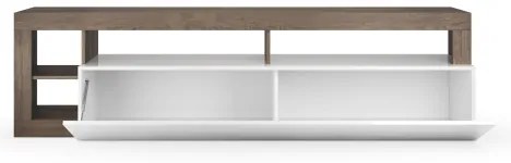 Televízny stolík LENOR biela/dub