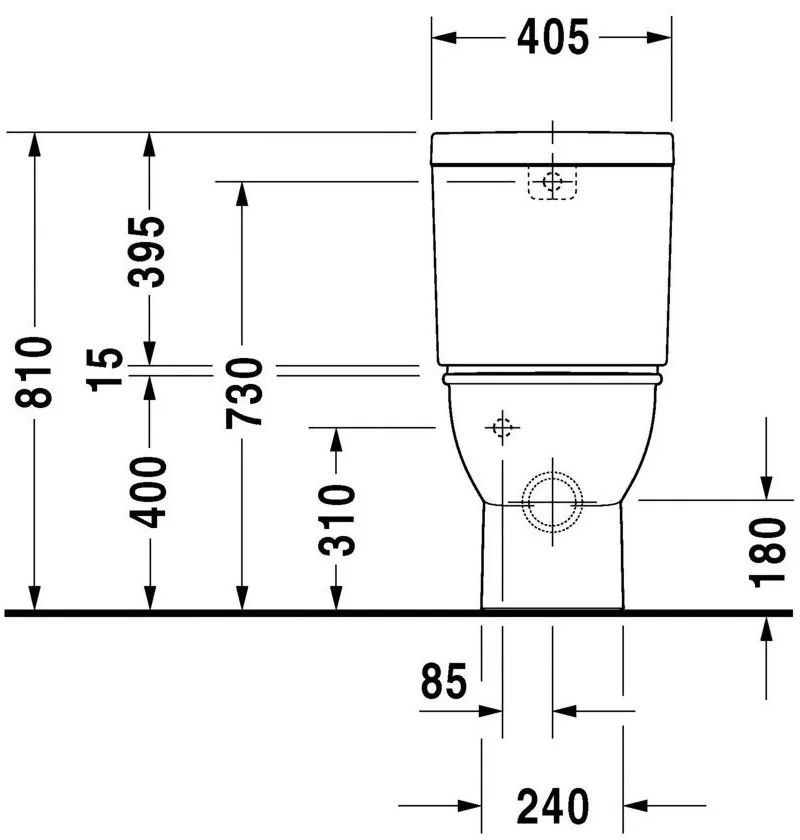 DURAVIT Darling New WC misa kombi s Vario odpadom, 370 mm x 400 mm x 630 mm, s povrchom WonderGliss, 21380900001