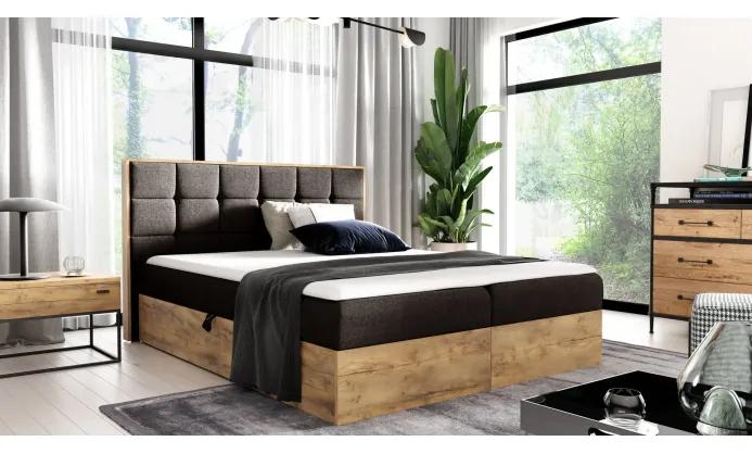 Boxspringová posteľ ALOIS 1 - 120x200, hnedá + topper ZDARMA