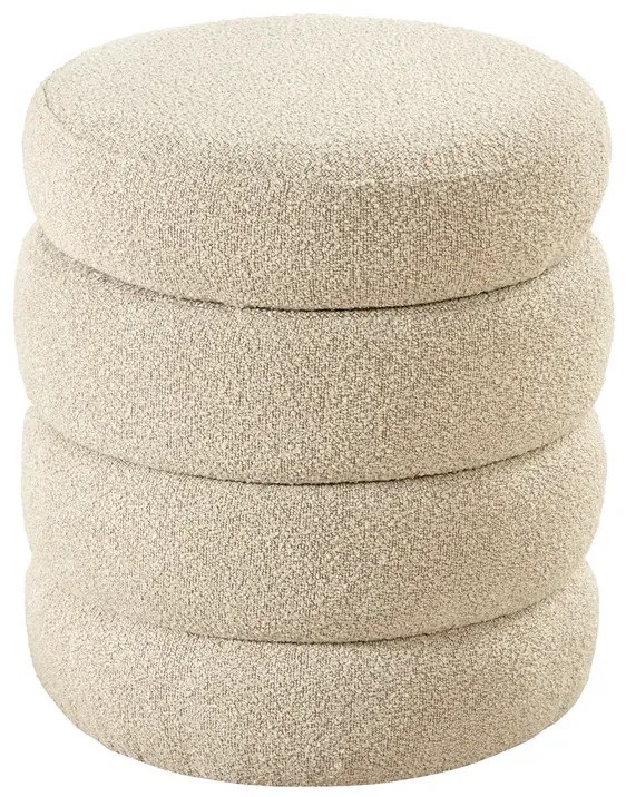 Taburetka VOQUE 50cm buclé taupe s úložným priestorom