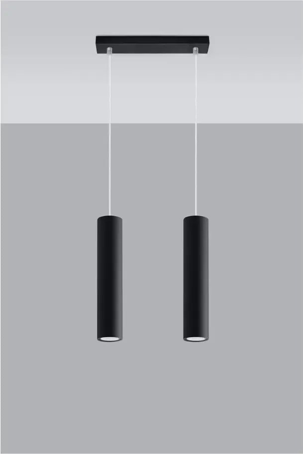 Čierne kovové závesné svietidlo Castro – Sollux