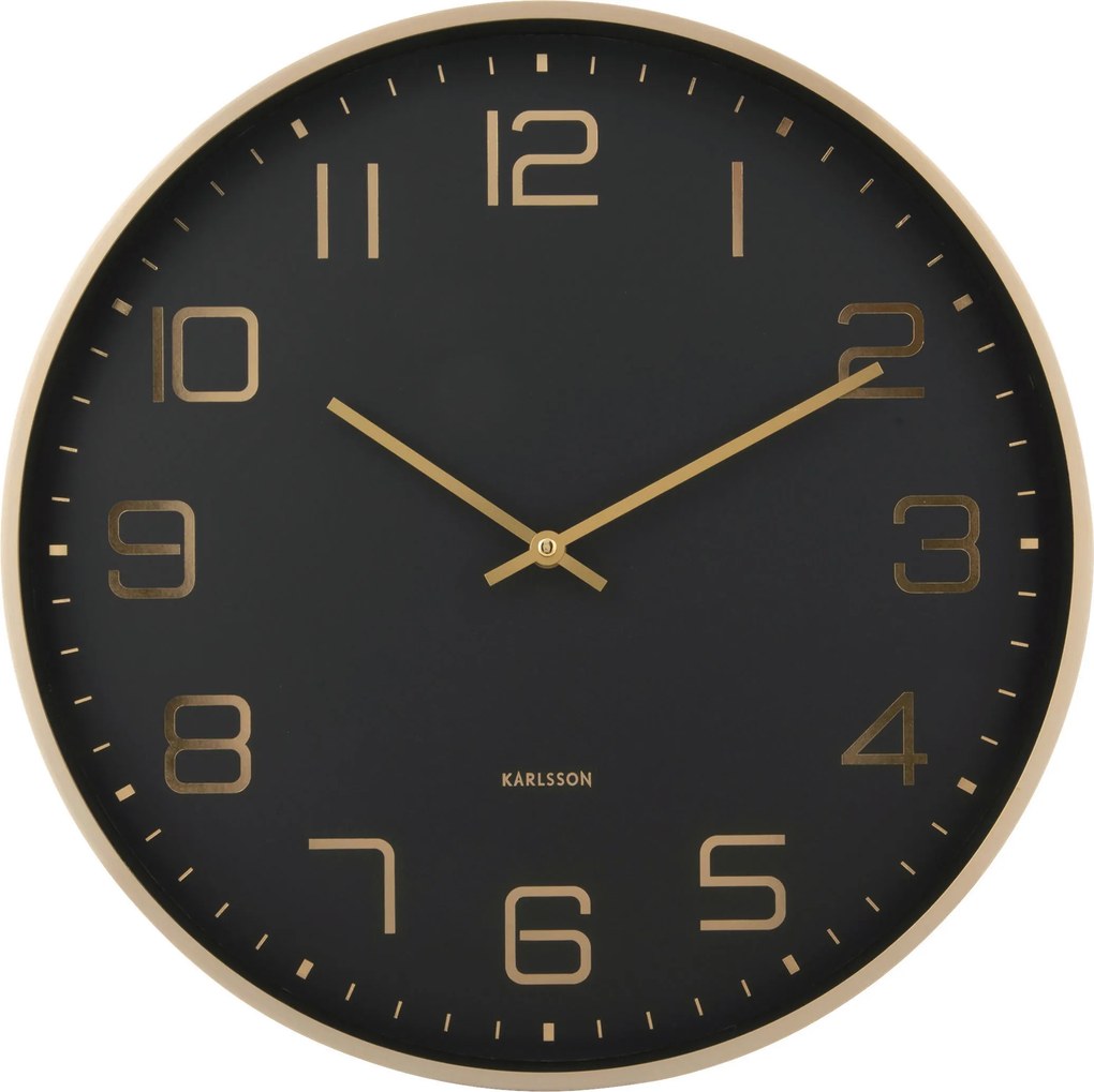 XXXLutz NÁSTENNÉ HODINY čierna, zlatá 40/40/4,2 cm Karlsson - Hodiny - 007143010301
