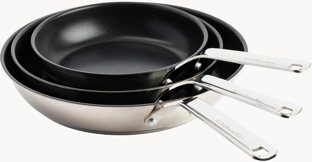 Nepriľnavé panvice Kitchenaid, 3 ks