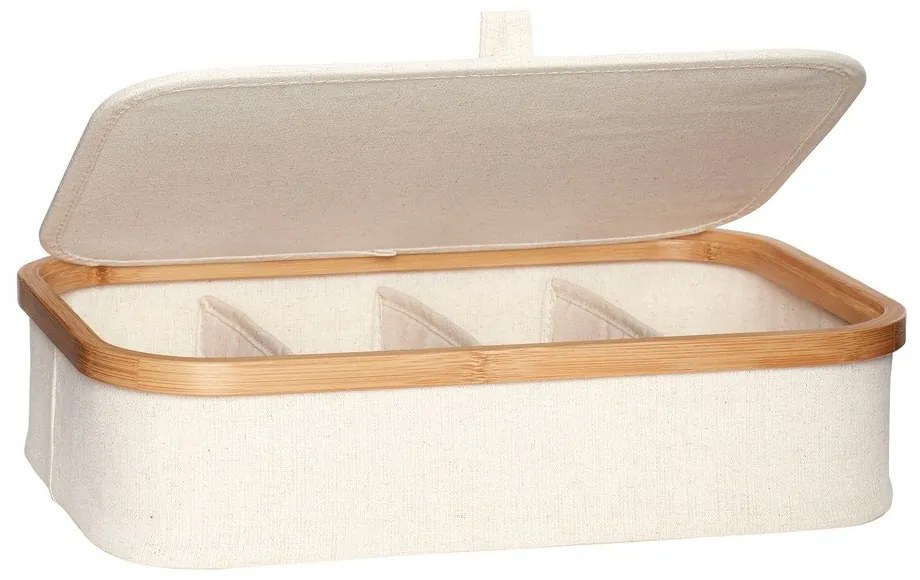 Súprava 2 béžových textilných organizérov Hübsch Bamboo