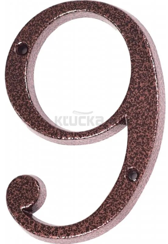 Číslo " 9 " medený antik 120mm