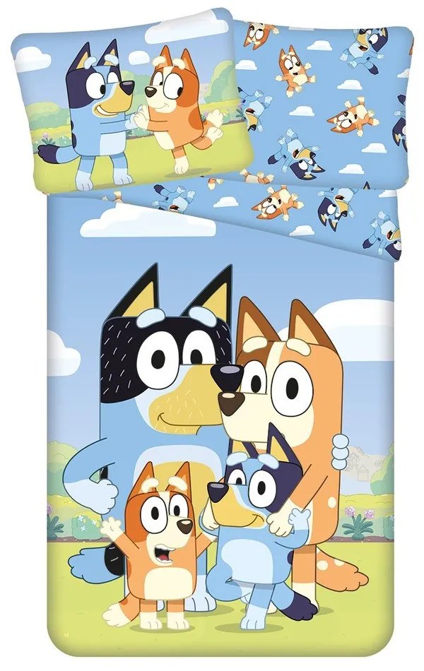 Bavlnená detská obliečka na jednolôžko 140x200 cm Bluey – Jerry Fabrics