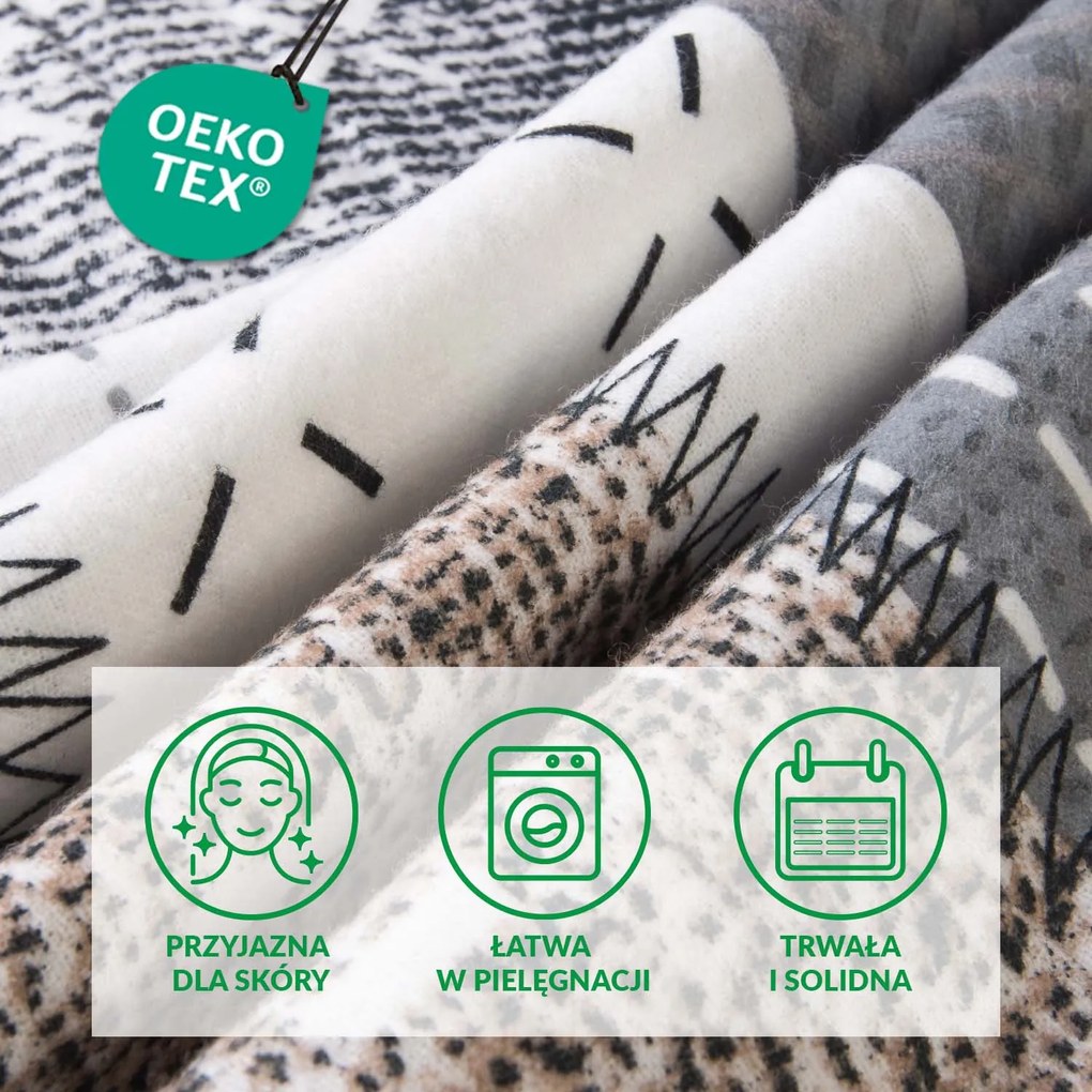 FLANELOVÉ OBLIEČKY FLANELOVE 180X200 CM, 2KS 70X80 CM VZOROVANÉ