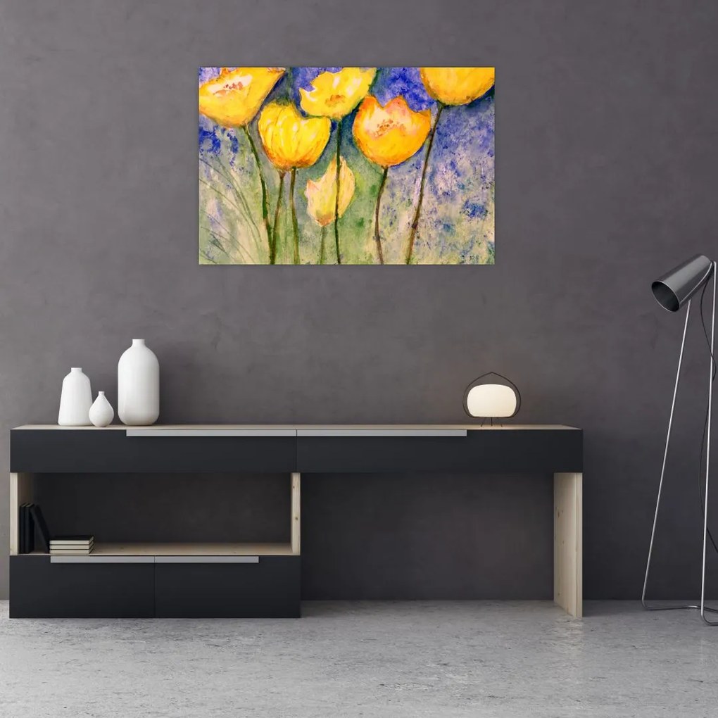 Obraz - Žlté tulipány (90x60 cm)