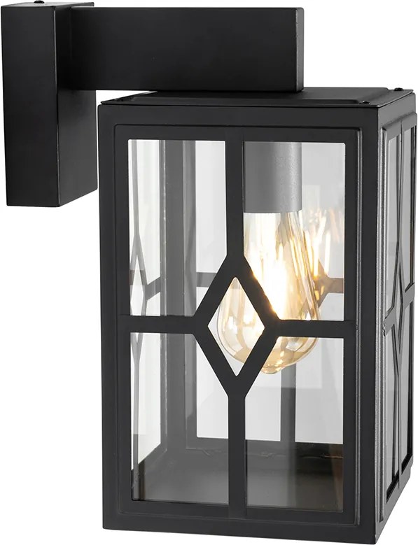 Klasická vonkajšia nástenná lampa čierna IP44 - Dover
