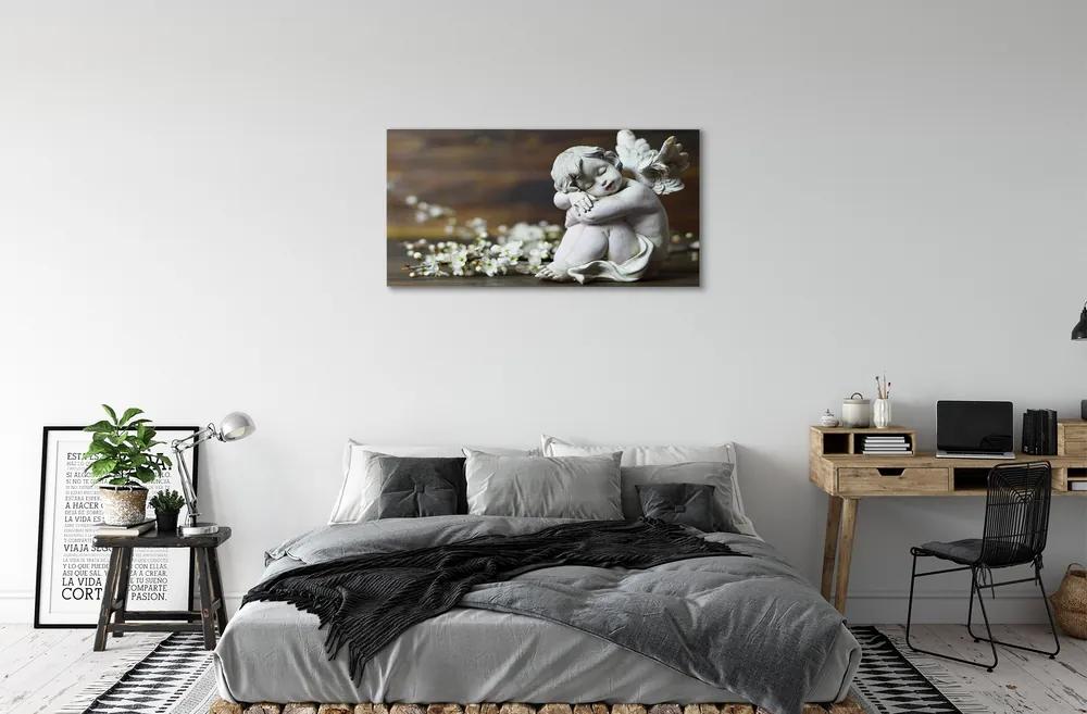 Obraz na plátne Spiace anjel kvety 125x50 cm