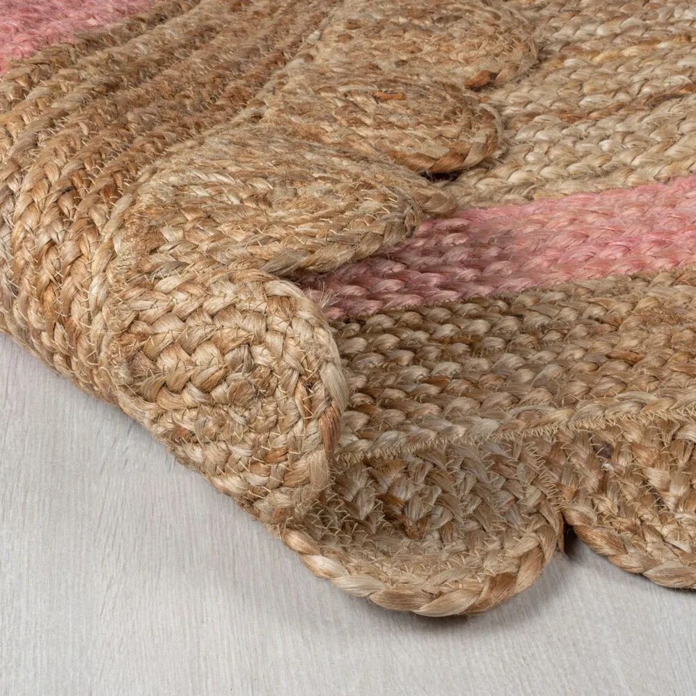 Flair Rugs koberce Kusový koberec Grace Jute Natural/Pink - 120x170 cm