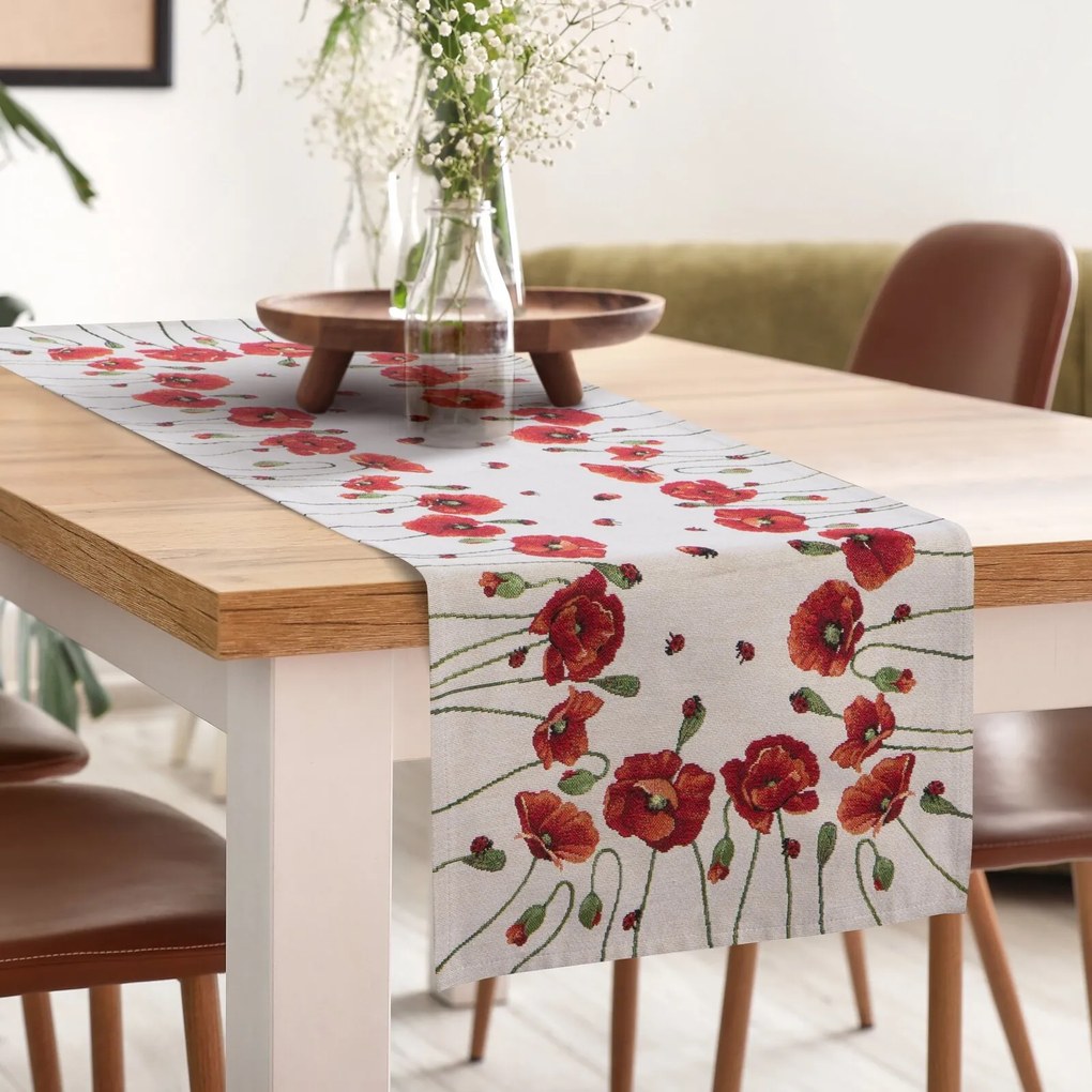 GOBELÍNOVÝ BEHÚŇ NA STÔL PAPAVER 40X100 CM KVETY