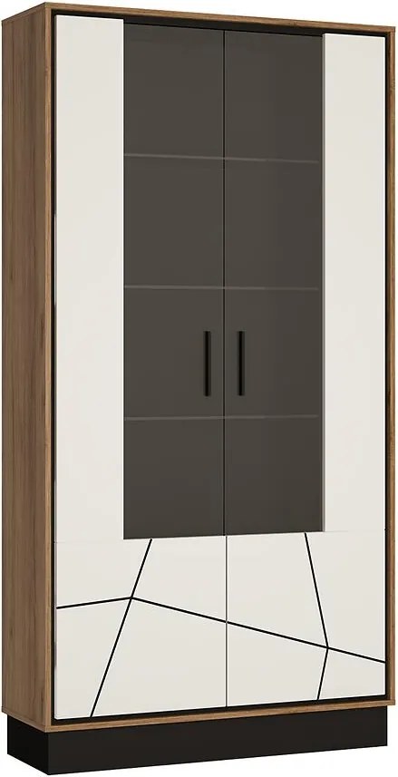 Vitrína Brolo BROV02 2D dub catania/čierna perla/mdf biela hg