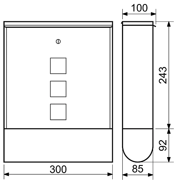 Poštová schránka RICHTER BK.210CM (čierna matná), RICHTER Čierna matná